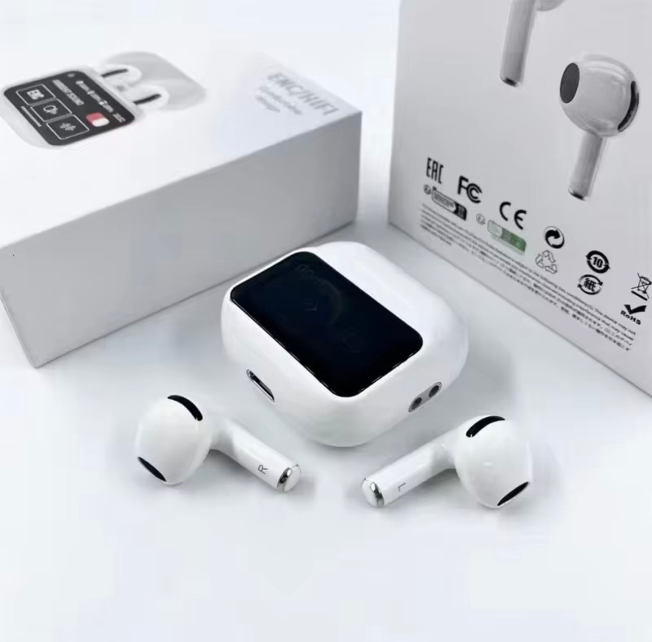Draadloze oordoppen A9 Pro Pods met Smart Display , geschikt voor Apple & Android . Bluetooth oordoppen
