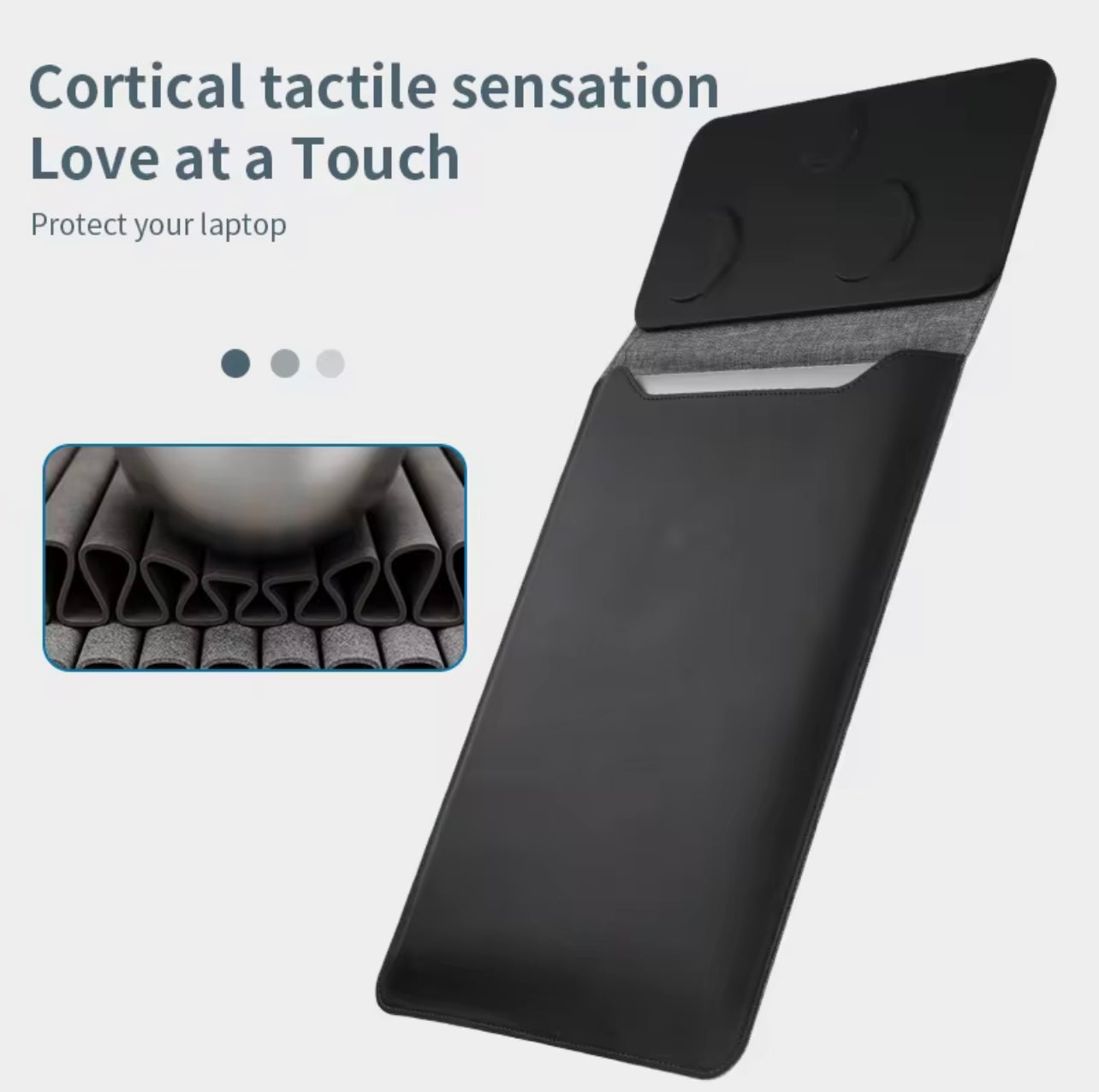 Zwart Laptophoes met draadloze oplader geschikt voor Smartphone , Smartwatches en draadloze oordoppen. Kantoor bureau - Ondernemers .